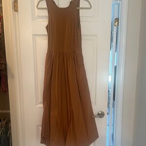 LOFT Sleeveless Maxi Dress in Warm Camel Brown